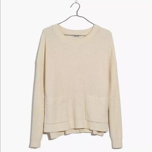 Madewell Patch Pocket Pullover Sweater Ivory
